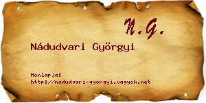 Nádudvari Györgyi névjegykártya